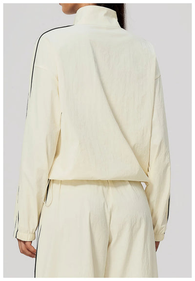 SPARK Women’s Color-Block Stand-Collar Zip-Up Jacket ZC3616-1