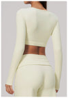 SPARK Women's U-Neck Long-Sleeve Crop Yoga Top ZC9599