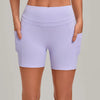 SPARK Women's Tummy Control High-Waisted Yoga Shorts with Pockets TF2116