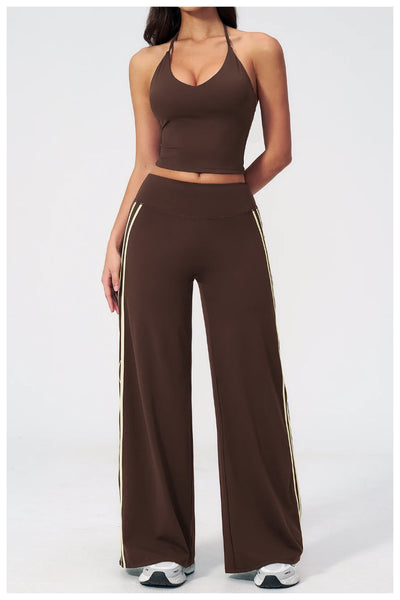 SPARK Women's Contrast Color Wide Leg Yoga Pants ZC3588