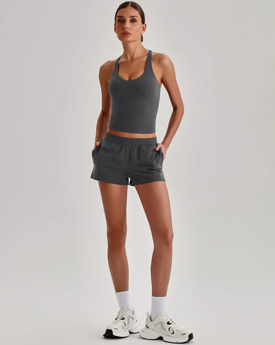 SPARK Women's Racerback Tank Top&Quick Dry Shorts 2 Piece Yoga Set LQ4123