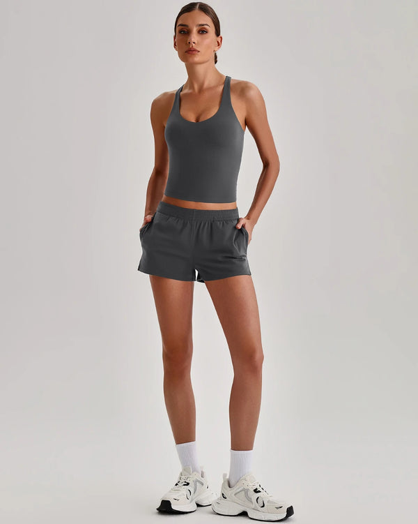 SPARK Women's Racerback Tank Top&Quick Dry Shorts 2 Piece Yoga Set LQ4123