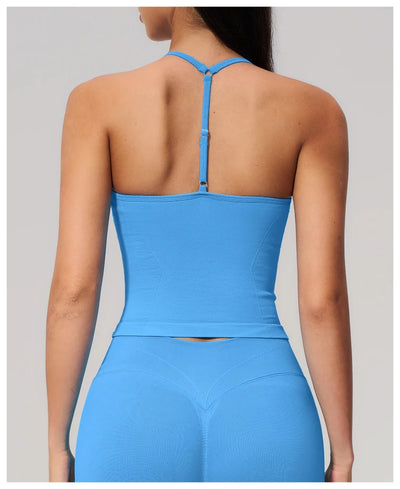 SPARK Seamless Halter Neck Y-Back Yoga Fitness Tank Top ZC3595