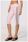 SPARK Women's Contrast Color Foldable Waist Capris Pants For Women ZC3588