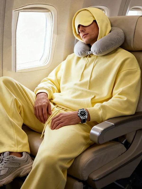 SPARK Men's Solid Color Hooded Sweatshirt with Eye Mask TH2692