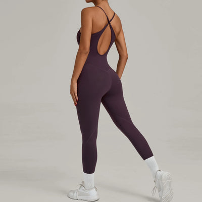 SPARK Cross Adjustable Shoulder Straps Fitness Jumpsuit QS0012