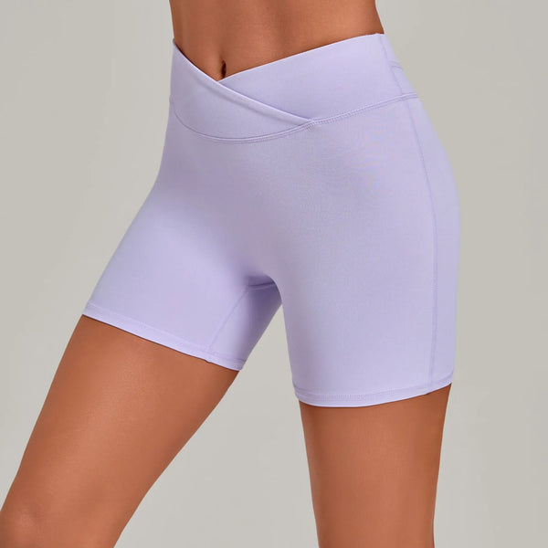 SPARK Women's Cross Waist Tummy Control Yoga Shorts TF9721
