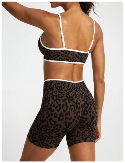 SPARK Seamless Leopard-print Yoga Fitness Shorts RXW3006-2