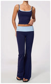 SPARK Women's Contrast Color Fake Two-Layer Yoga Tank Top ZC2570
