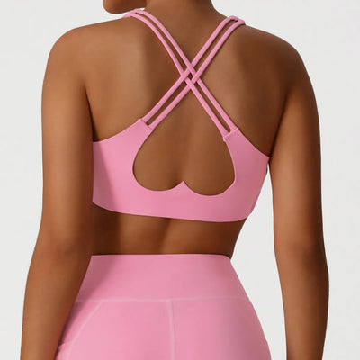 SPARK Cross Back Heart Shape Beautiful Sports Bra YG2526