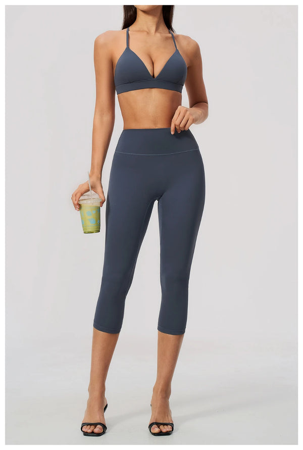 SPARK Women's Brushed V-Neck Cross-Back Yoga Bra ZC8793