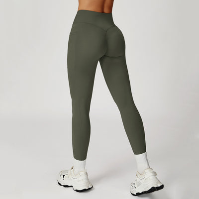 SPARK Cross High Waist Yoga Pants With Pockets For Women ZC2030