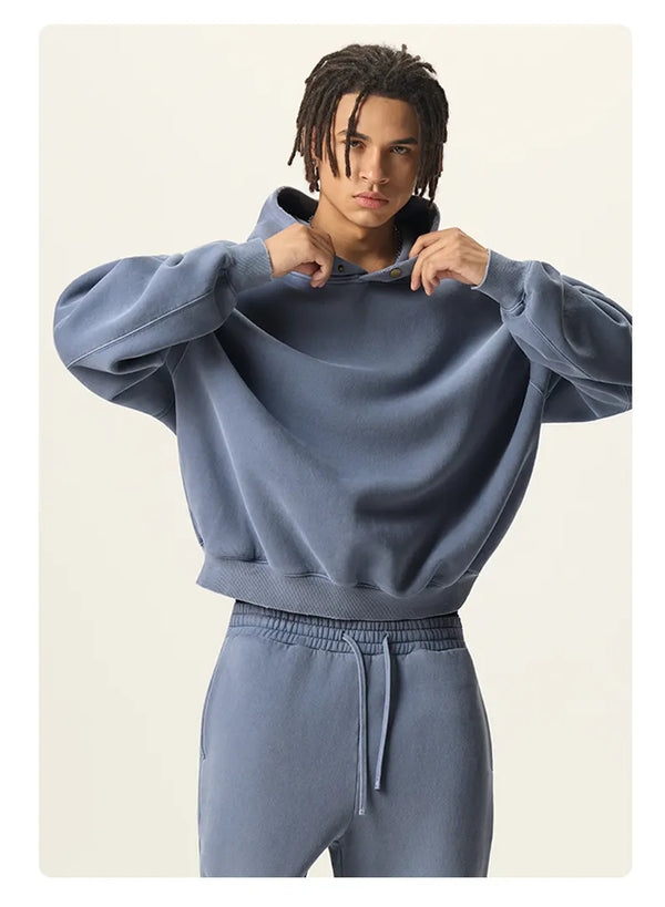SPARK Unisex Washed-Style Plush-Lined Sweatshirt Set PL8305