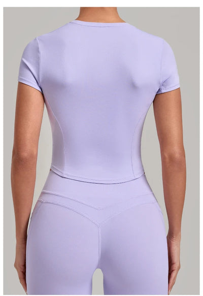 SPARK Women's Summer Fitted Short-Sleeve Yoga T-Shirt QS1369