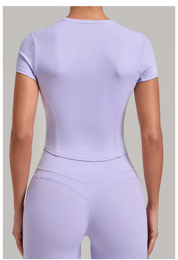 SPARK Women's Summer Fitted Short-Sleeve Yoga T-Shirt QS1369