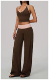 SPARK Color-block V-neck Halter Yoga Tank Top ZC9639