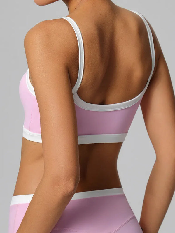 SPARK Women's Naked-Feel Contrast Color Yoga Bra CT2190