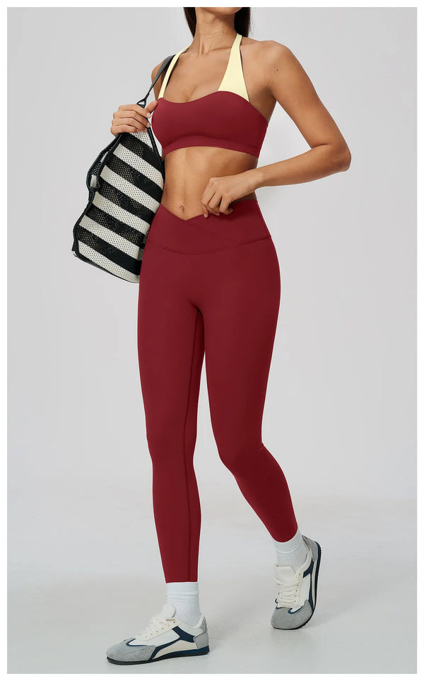 SPARK Women's Naked-Feel Cross Waist Yoga Leggings ZC2588