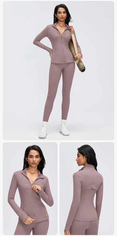 SPARK Women's Slim-Fit Zip-Up Yoga Jacket DQ26110