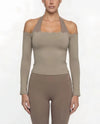 SPARK Fake Two-Piece Color-Block Fitness Yoga Top FNK881301
