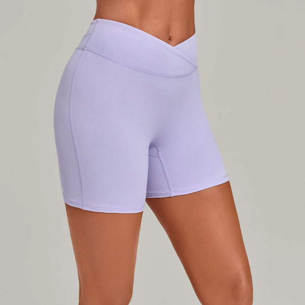 SPARK Women's Cross Waist Tummy Control Yoga Shorts TF9721