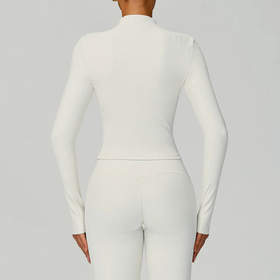 SPARK Ribbed Stand-up Collar Slim Yoga JacketZC3093