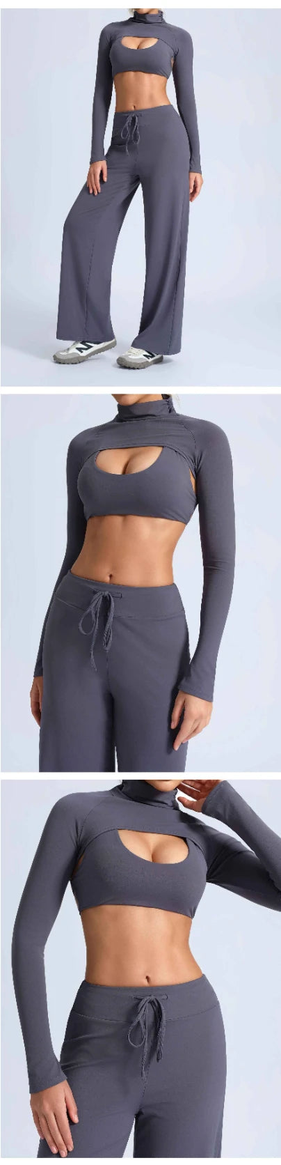 SPARK Women's Summer Hollow Out Yoga Cropped Smock Top CY3515