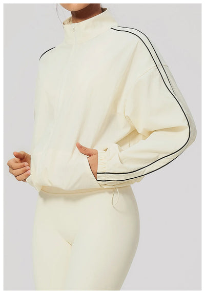SPARK Women’s Color-Block Stand-Collar Zip-Up Jacket ZC3616-1
