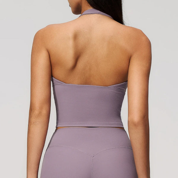SPARK Women's Halter Deep V-neck Yoga Tank Top ZC4208