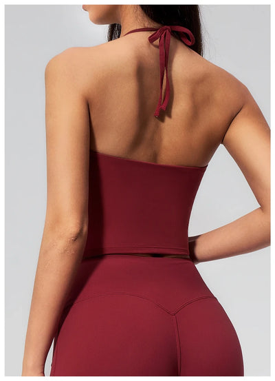 SPARK Women's Halter Neck Tie-Up Yoga Tank Top ZC5560