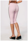SPARK Women's Contrast Color Foldable Waist Capris Pants For Women ZC3588
