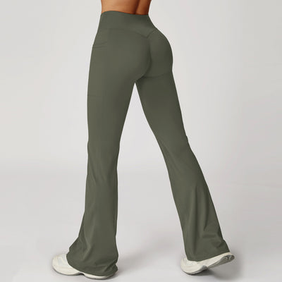 SPARK Cross High Waist Flared Pants for Women ZC2030