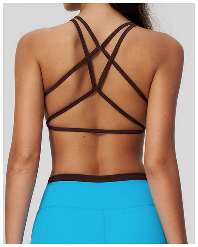 SPARK Women’s Cutout Crossover Back Naked-Feel Sports Bra ZC2578