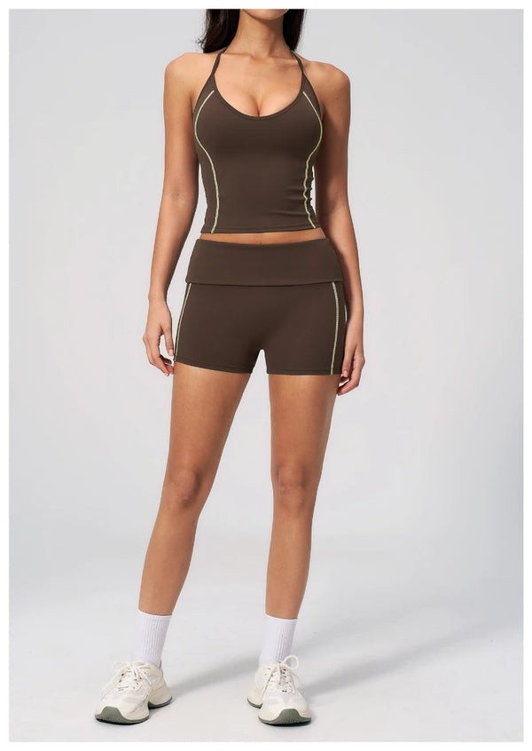 SPARK New Fashionable Contrast Color Yoga Outfit 2 Piece Set ZC4533