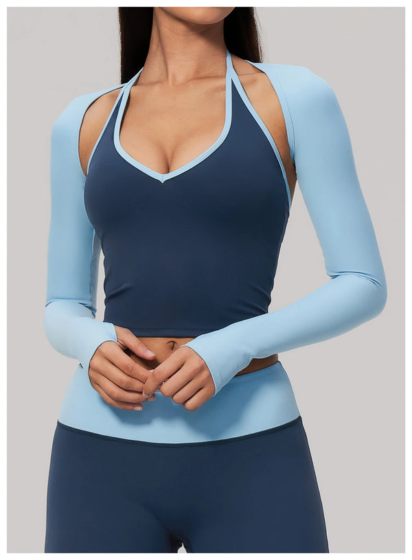 SPARK New Long-Sleeve Crop Athletic Yoga Shrug ZC9639