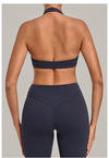 SPARK Women's Bare-feel Halter Neck Open Back Yoga Workout Bra QS5423