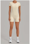 SPARK Women's Round Neck Backless Bodysuit with Adjustable Straps TF2701