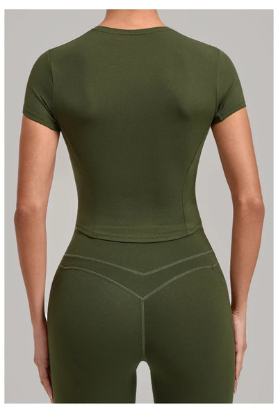 SPARK Women's Summer Fitted Short-Sleeve Yoga T-Shirt QS1369