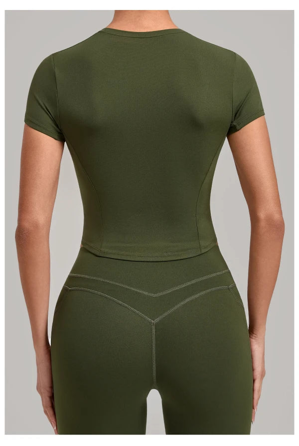 SPARK Women's Summer Fitted Short-Sleeve Yoga T-Shirt QS1369