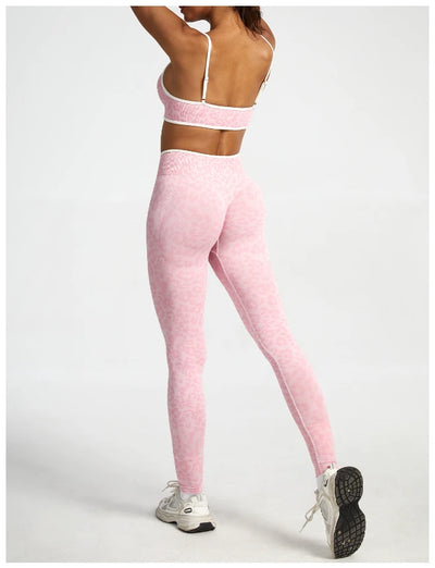 SPARK Seamless Leopard-print Yoga Fitness Leggings RXW3006-2