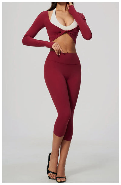 Spark Women's Long Sleeve Cropped Yoga Top ZC5529