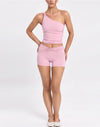 SPARK One-shoulder Twisted Yoga Tank Top for Women FNK26071