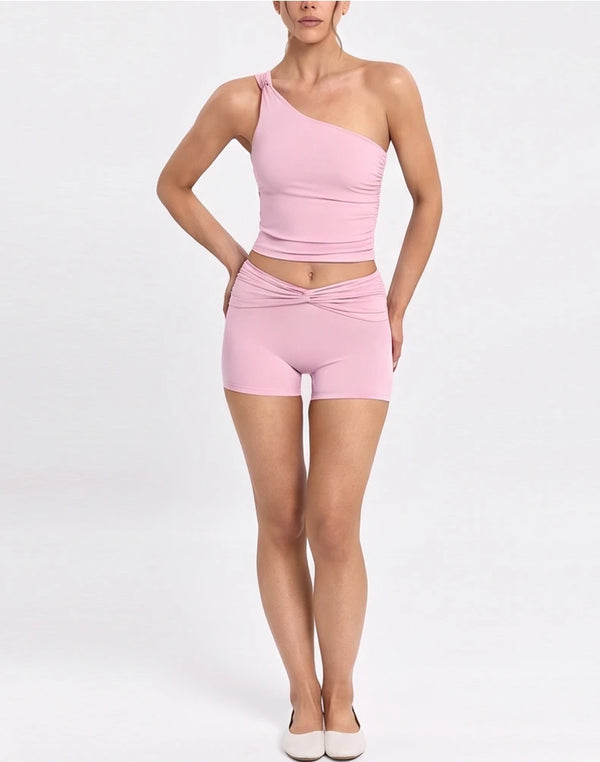 SPARK One-shoulder Twisted Yoga Tank Top for Women FNK26071