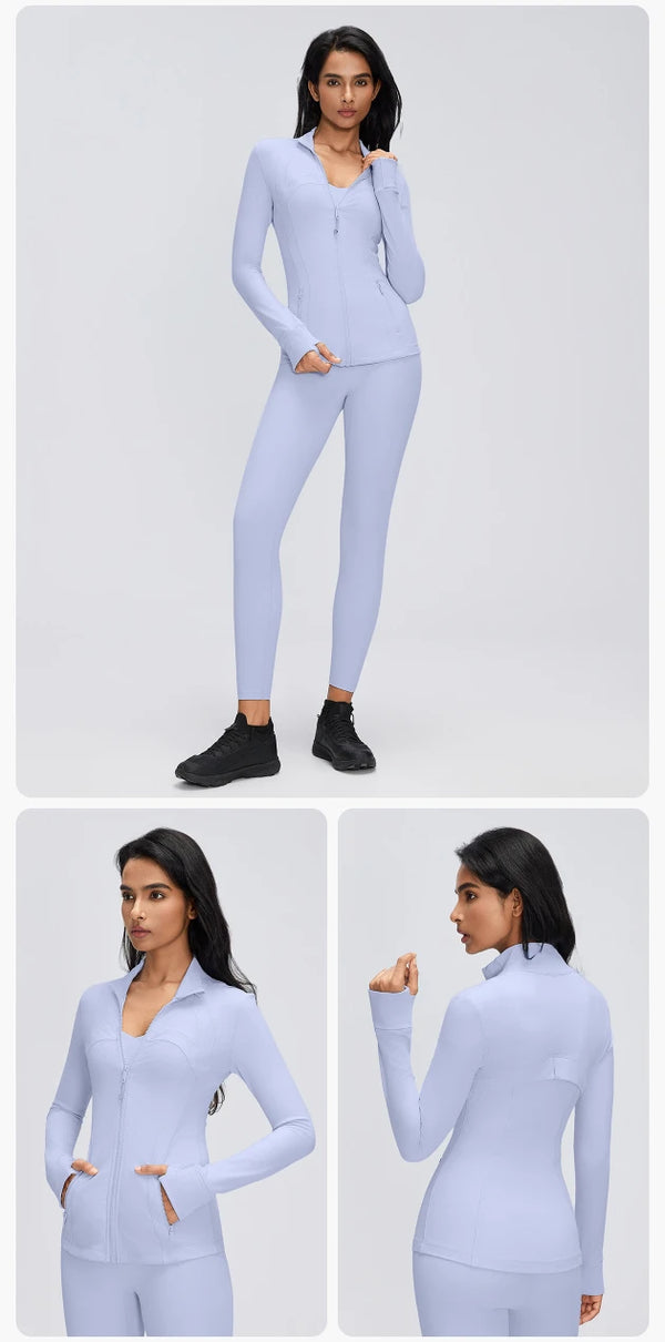 SPARK Women's Slim-Fit Zip-Up Yoga Jacket DQ26110