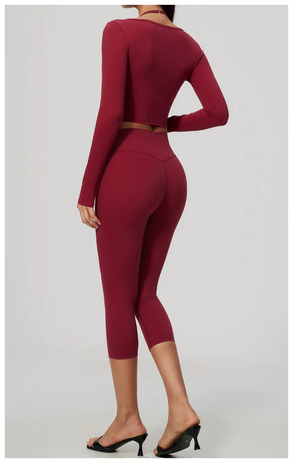 Spark Women's Long Sleeve Cropped Yoga Top ZC5529