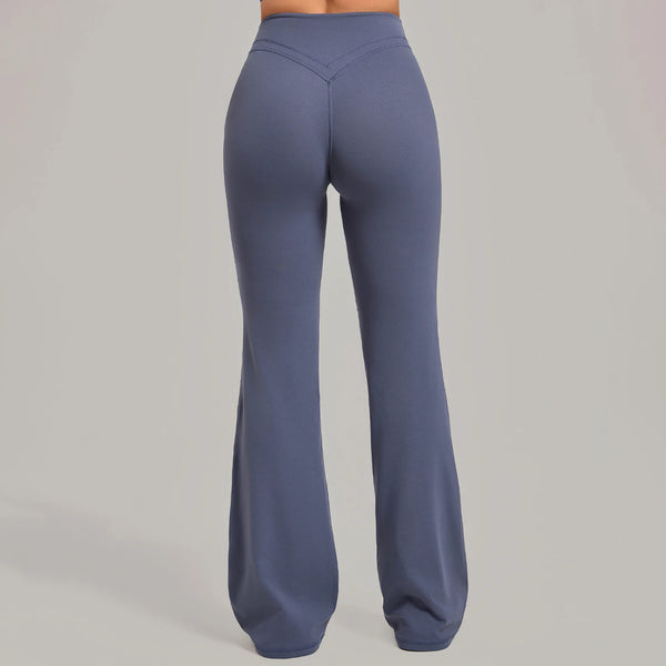 SPARK Women's High Waist Crossover Flare Yoga Pants QS9089