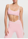 SPARK Contrast Color Spaghetti Straps Fitness Sports Bra RX6008