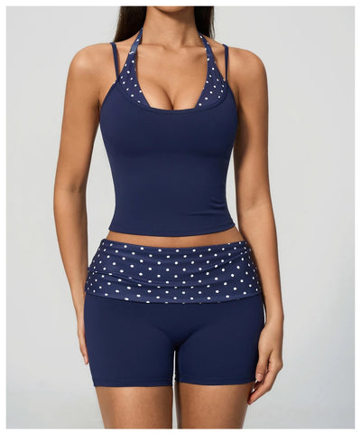 SPARK New Color-blocked Polka Dot Yoga Tank Top ZC4549