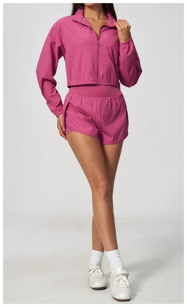 SPARK Women's Yoga Windbreaker Sun-Protective Stand-Collar Jacket ZC2136