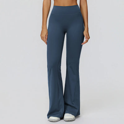 Back Waist Scrunch Flared Pants for Women 